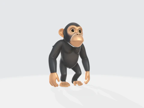 Cartoon Chimpanzee - Monkey Character 3D Model