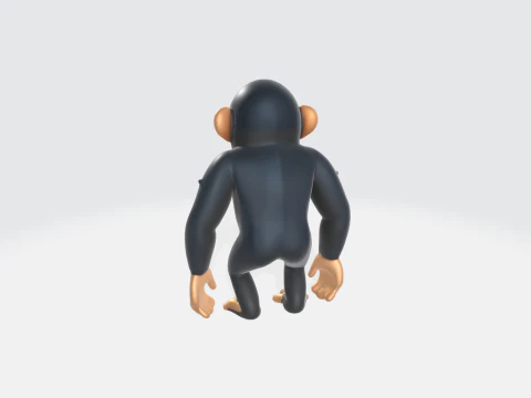 Cartoon Chimpanzee - Monkey Character 3D Model