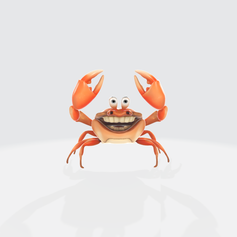Cartoon Crab - Stylized Sea Creature 3D-Modell .c4d .max .obj .3ds .fbx .stl .blend