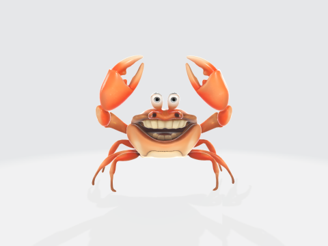 Cartoon Crab - Stylized Sea Creature 3D-Modell