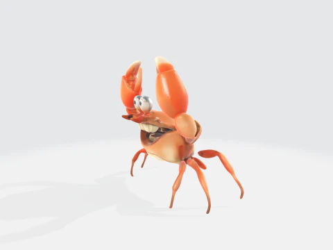 Cartoon Crab - Stylized Sea Creature 3D Model