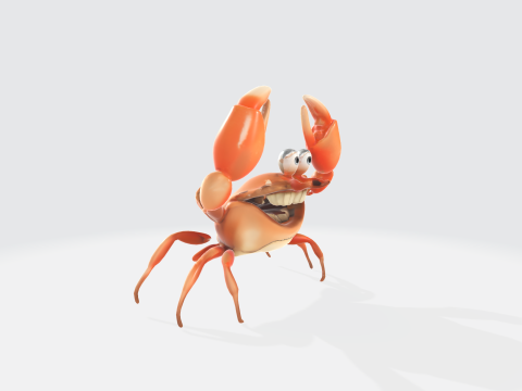 Cartoon Crab - Stylized Sea Creature 3D-Modell