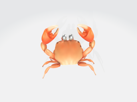 Cartoon Crab - Stylized Sea Creature 3D-Modell