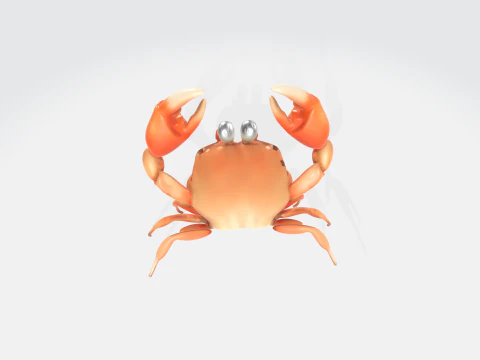 Cartoon Crab - Stylized Sea Creature 3D Model