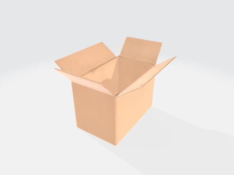 Картонная коробка &mdash; реалистичный транспортный контейнер 3D Модель