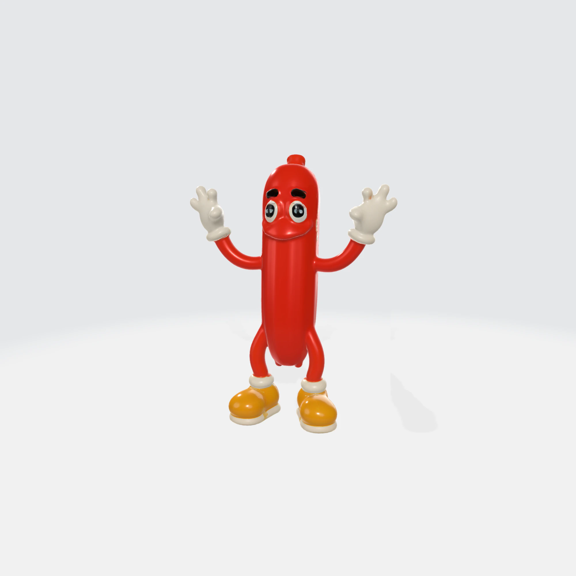 Personagem de desenho animado de cachorro-quente - mascote de comida animada Modelo 3D .c4d .max .obj .3ds .fbx .stl .blend 