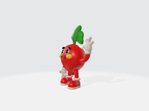 Cartoon Radish Character - Vegetable Mascot 3D Model