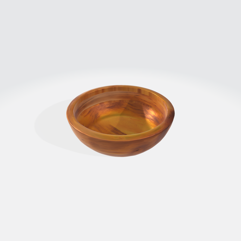 Wooden Bowl - Realistic Kitchen Tableware Asset 3D 모델 .c4d .max .obj .3ds .fbx .stl .blend