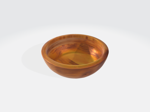 Wooden Bowl - Realistic Kitchen Tableware Asset 3Dモデル