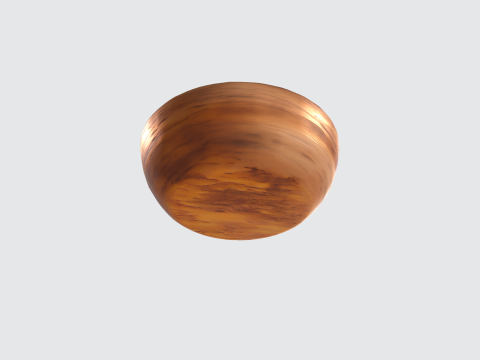 Wooden Bowl - Realistic Kitchen Tableware Asset 3D 모델