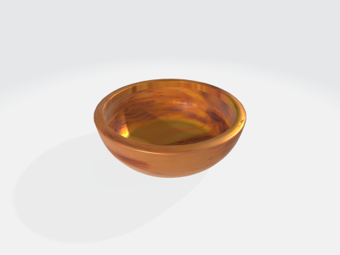 Wooden Bowl - Realistic Kitchen Tableware Asset 3D 모델