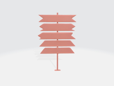 3D Directional Signpost - Street Signs 3Dモデル