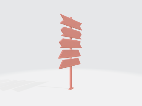 3D Directional Signpost - Street Signs 3Dモデル