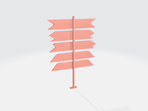 3D Directional Signpost - Street Signs 3Dモデル