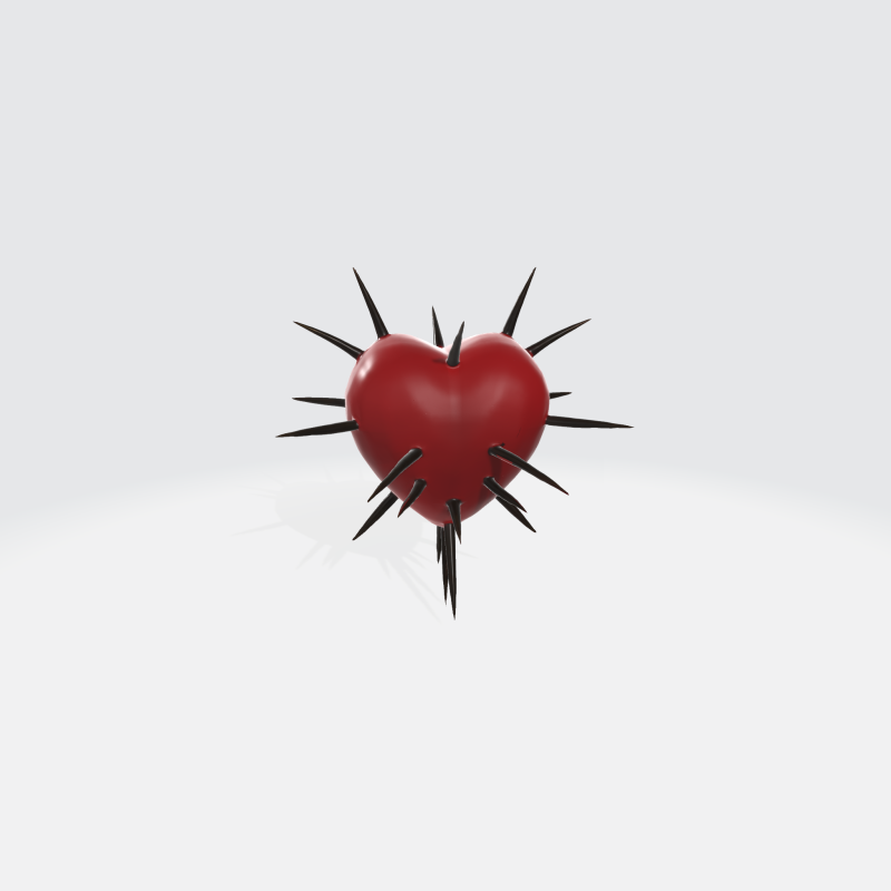 Spiked Heart - Gothic Love Symbol with Thorns Modello 3D .c4d .max .obj .3ds .fbx .stl .blend
