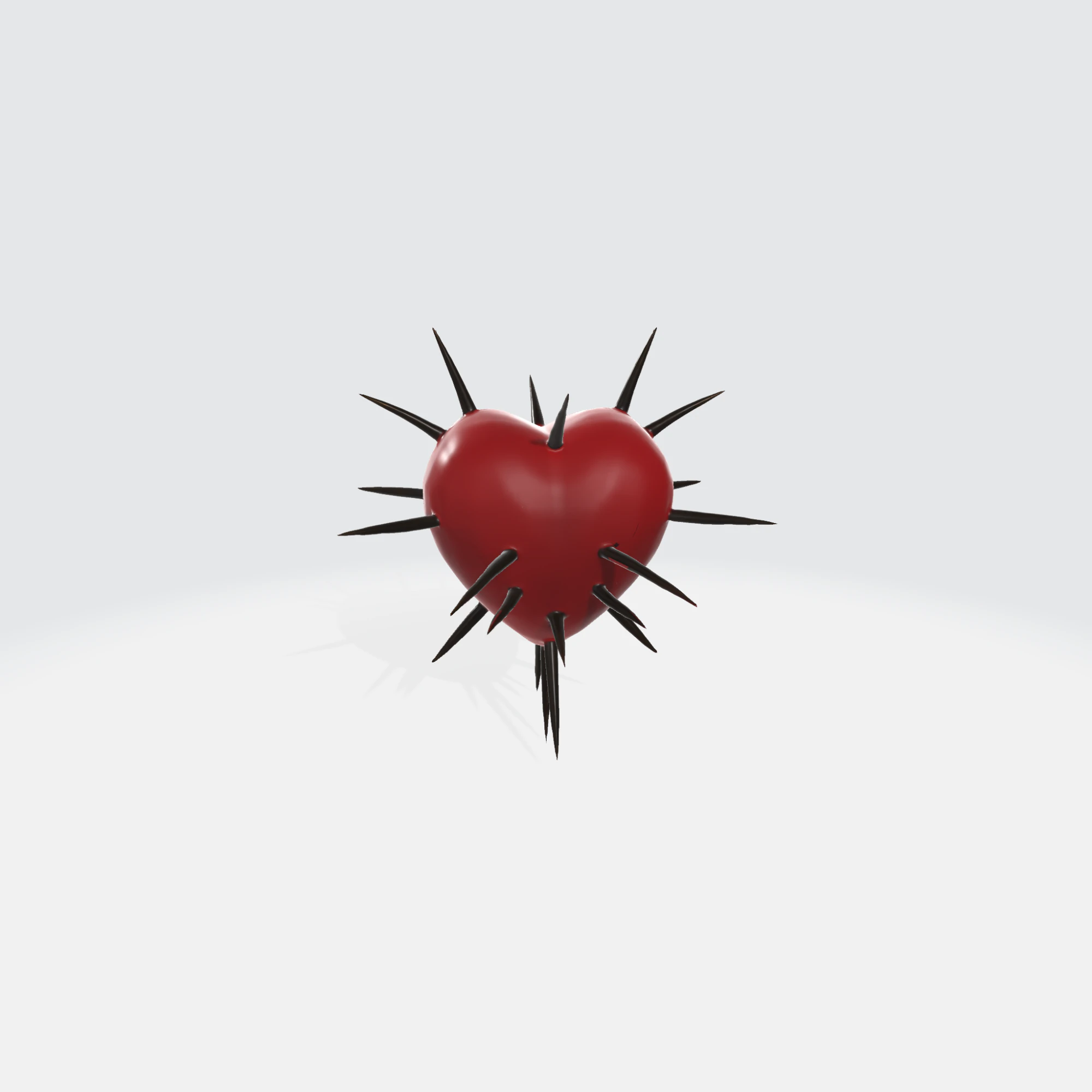 Spiked Heart - Gothic Love Symbol with Thorns 3D Model .c4d .max .obj .3ds .fbx .stl .blend 