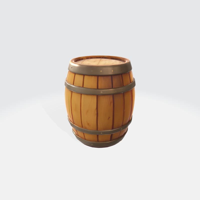 3D Wooden Barrel Model 3D Model .c4d .max .obj .3ds .fbx .stl .blend