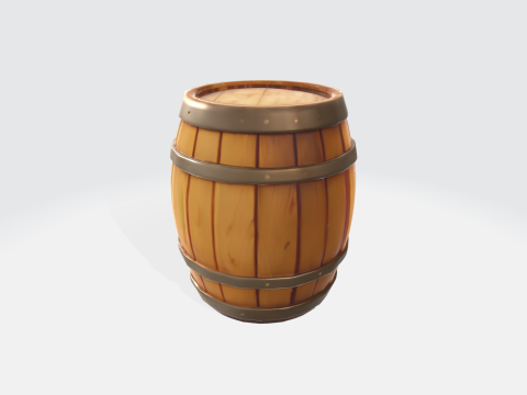 3D Wooden Barrel Model 3D Model