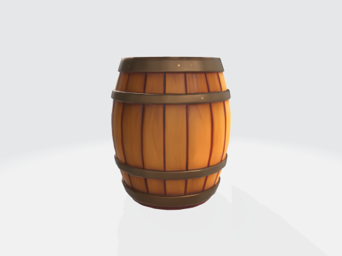 3D Wooden Barrel Model 3D Model