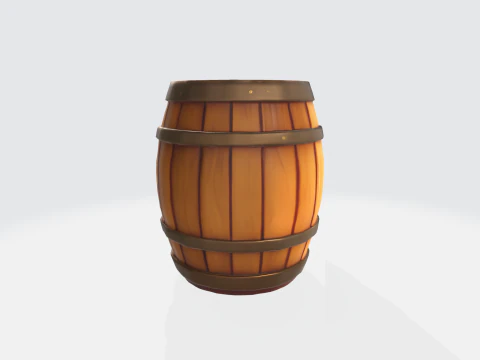 3D Wooden Barrel Model 3D Model