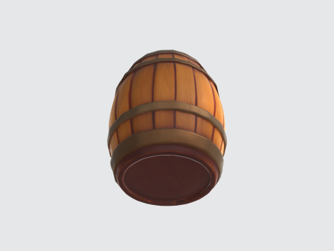 3D Wooden Barrel Model 3D Model