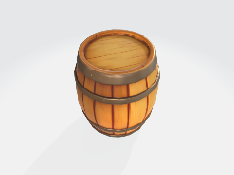 3D Wooden Barrel Model 3D Model