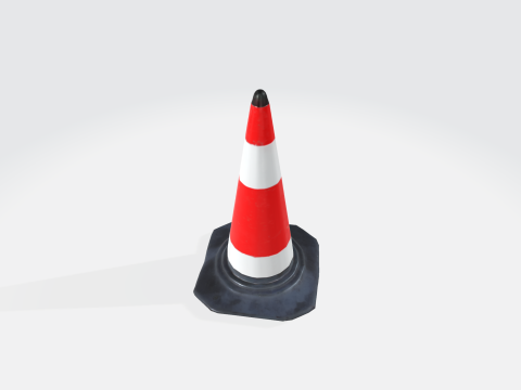 Traffic Cone - Construction Safety Equipment Asset Modello 3D