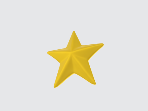 3D Golden Star Model 3D Model