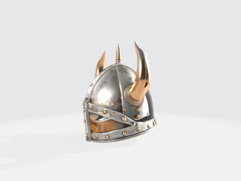3D Viking Helmet Model - Medieval Warrior Armor Modelo 3D