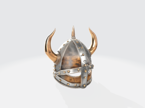 3D Viking Helmet Model - Medieval Warrior Armor Modelo 3D