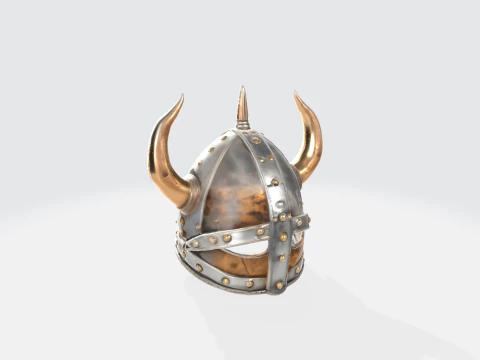 3D Viking Helmet Model - Medieval Warrior Armor 3D Model