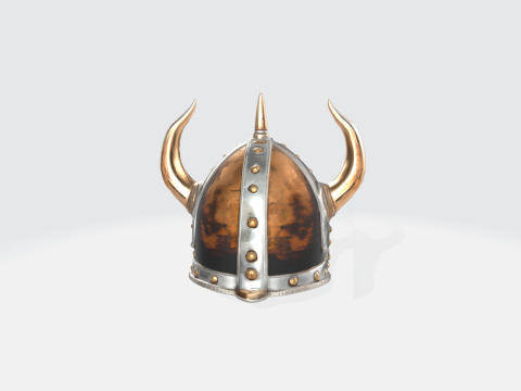3D Viking Helmet Model - Medieval Warrior Armor Modelo 3D