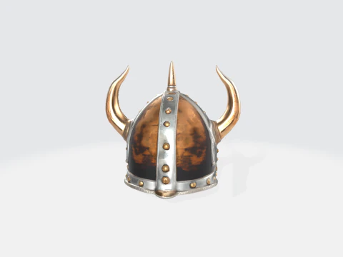 3D Viking Helmet Model - Medieval Warrior Armor 3D Model