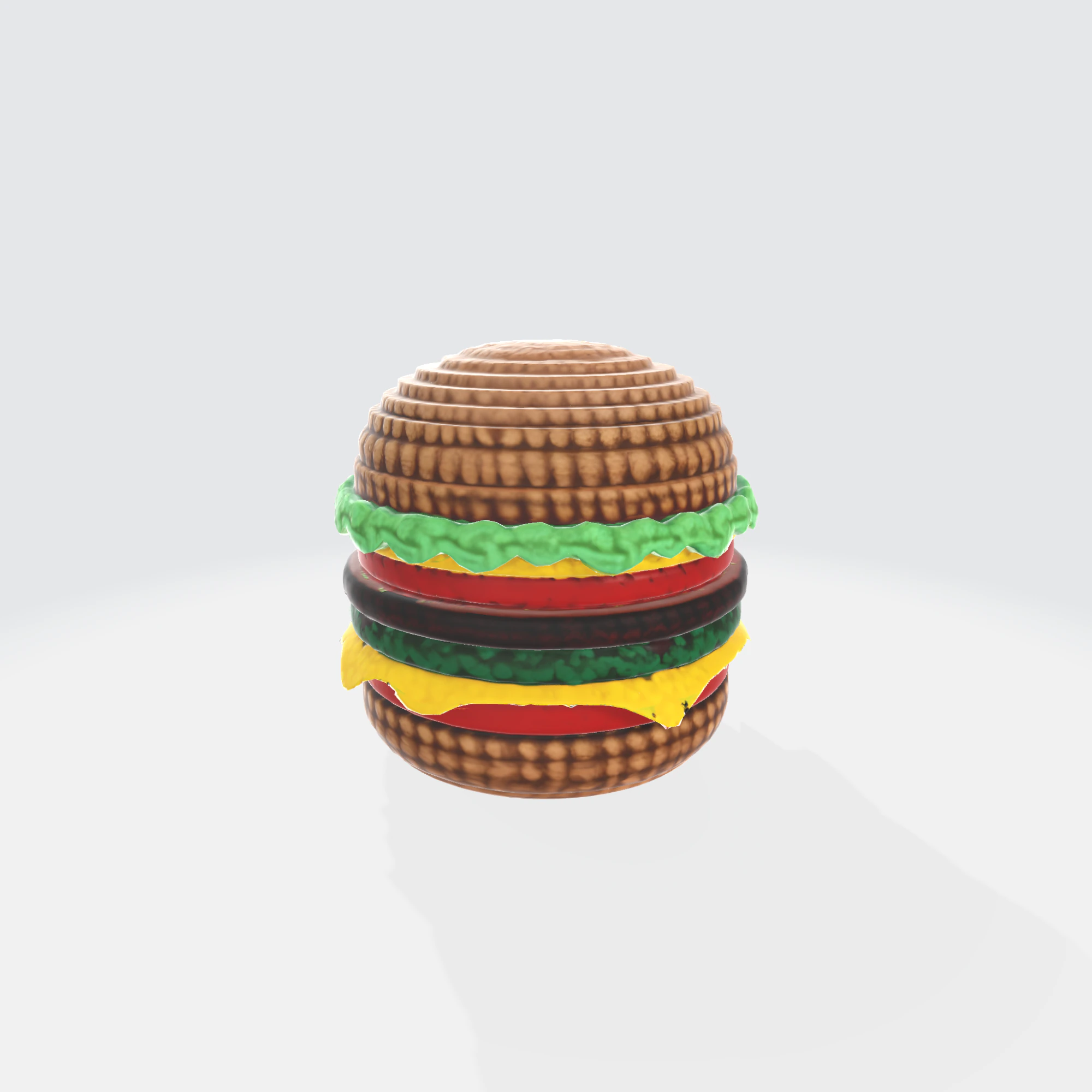 3D Burger Model - Realistic Fast Food Asset 3D Model .c4d .max .obj .3ds .fbx .stl .blend