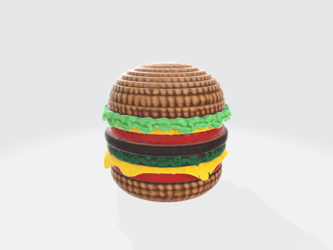 3D Burger Model - Realistic Fast Food Asset 3D मॉडल