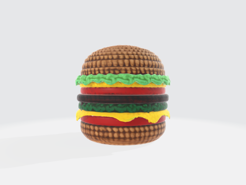 3D Burger Model - Realistic Fast Food Asset 3D Modell