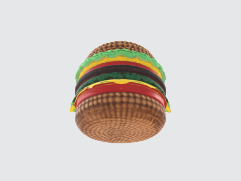 3D Burger Model - Realistic Fast Food Asset 3D Modell