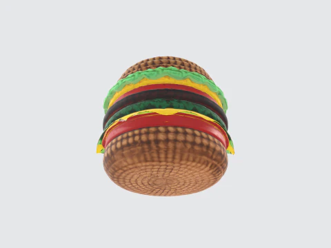3D Burger Model - Realistic Fast Food Asset 3D Model
