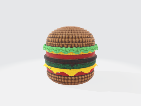 3D Burger Model - Realistic Fast Food Asset 3D Modell