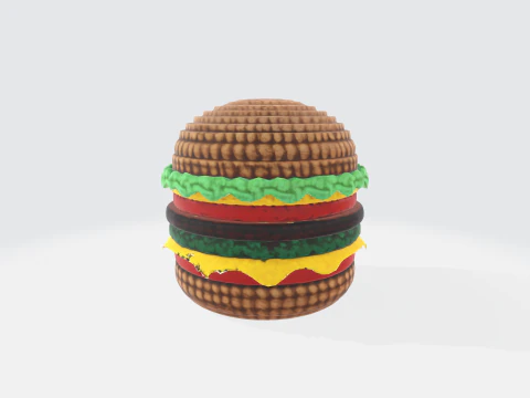 3D Burger Model - Realistic Fast Food Asset 3D Model