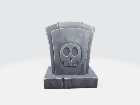Gothic Gravestone Tombstone - Halloween Modèle 3D