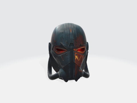 Sci-Fi Tactical Helmet Post-Apocalyptic Cyberpunk Military Modelo 3D
