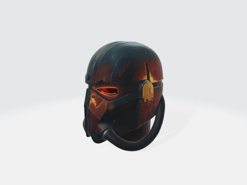 Sci-Fi Tactical Helmet Post-Apocalyptic Cyberpunk Military 3D Model
