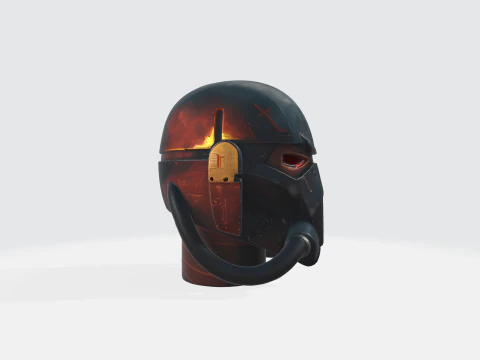 Sci-Fi Tactical Helmet Post-Apocalyptic Cyberpunk Military 3D Model