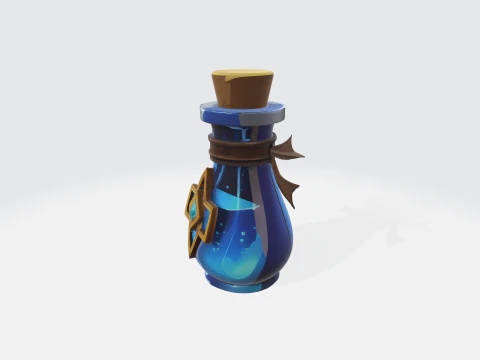 Fantasy Magic Potion Bottle Alchemy Elixir Vial 3D Model