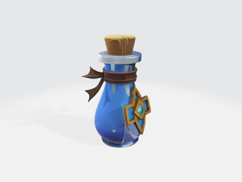 Fantasy Magic Potion Bottle Alchemy Elixir Vial 3D Model