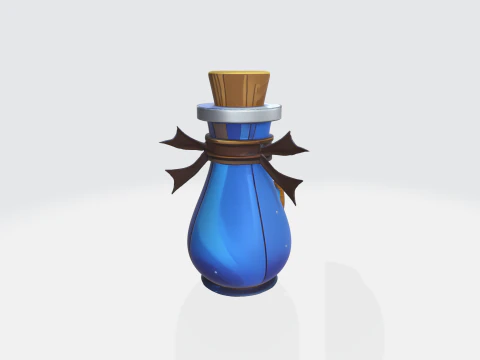 Fantasy Magic Potion Bottle Alchemy Elixir Vial 3D Model
