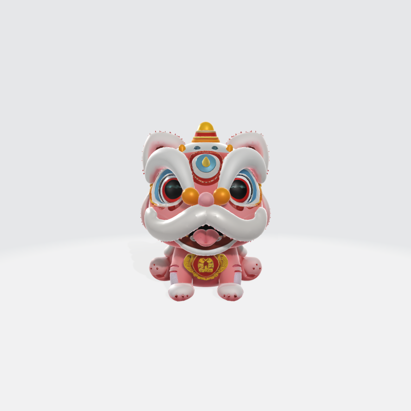 Chinese New Year Lion Dance Cute Stylized Decoration Character 3D 모델 .c4d .max .obj .3ds .fbx .stl .blend 