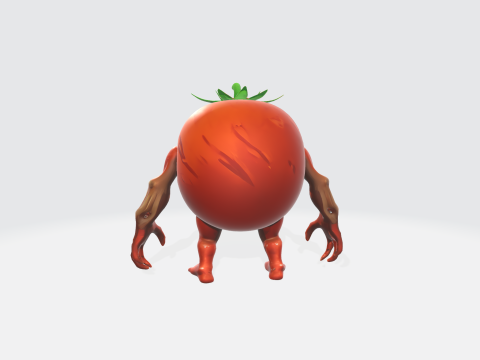Halloween Tomato Monster - Scary Vegetable Creature Character 3D Model
