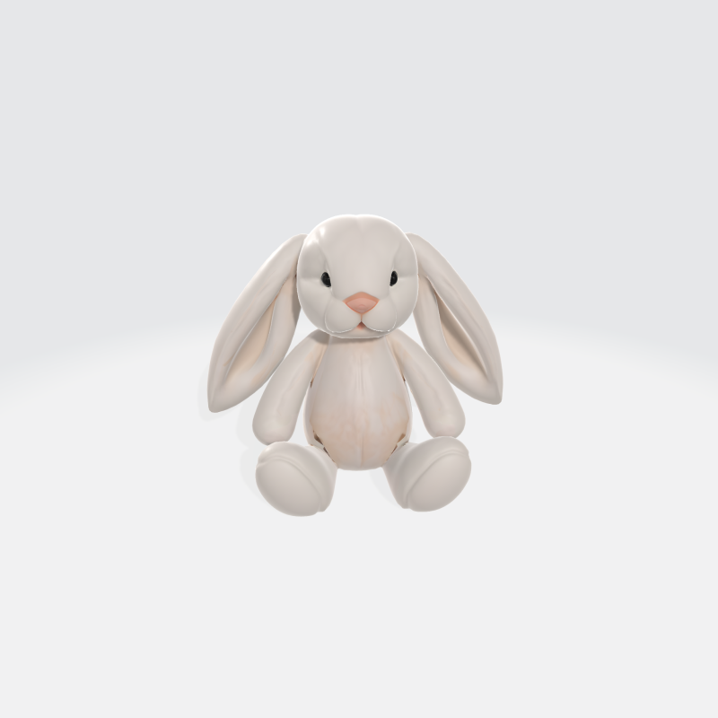 Cute Plush Bunny Rabbit 3Dモデル .c4d .max .obj .3ds .fbx .stl .blend